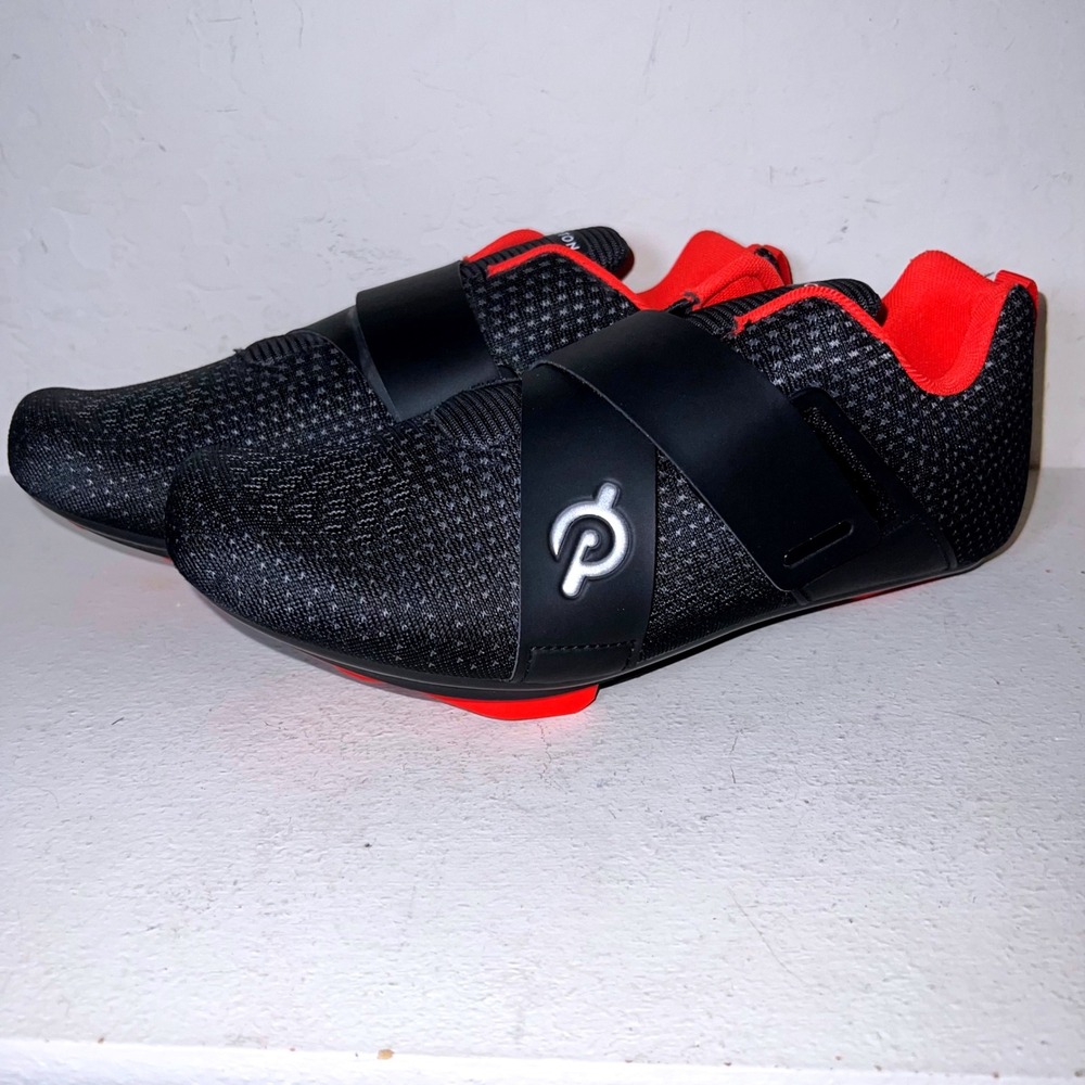 Peloton Altos Cycling Shoes Black Red Unisex Mens 7.5 Womens 9